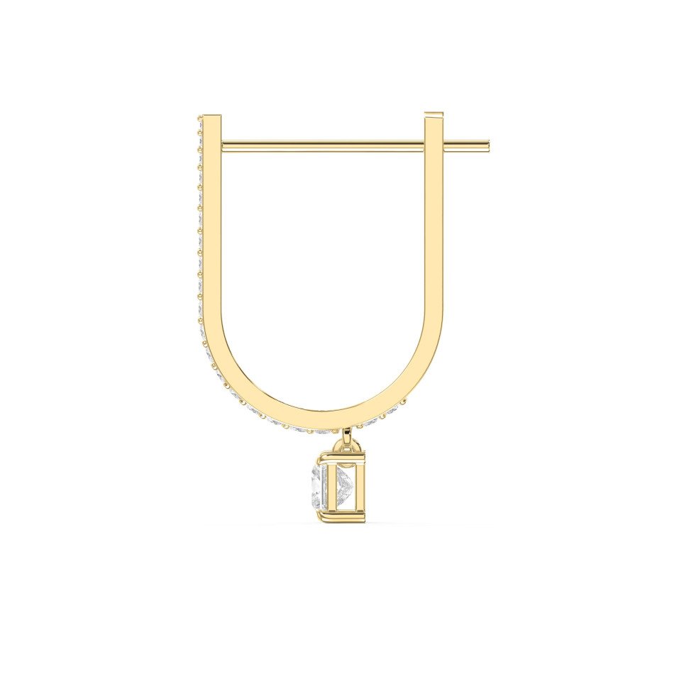 Hoops Drop Earrings with Round & Princess Cut Diamonds | Elegant Pavé Fine Jewelry | Lab - Grown & Natural