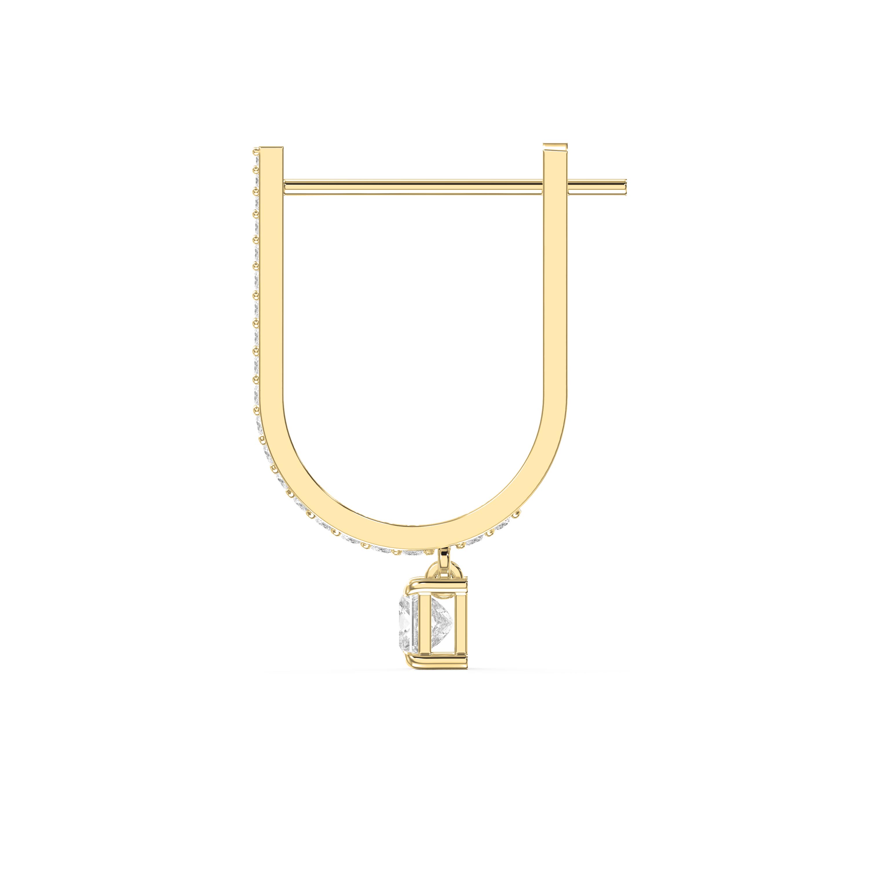 Hoops Drop Earrings with Round & Princess Cut Diamonds | Elegant Pavé Fine Jewelry | Lab - Grown & Natural