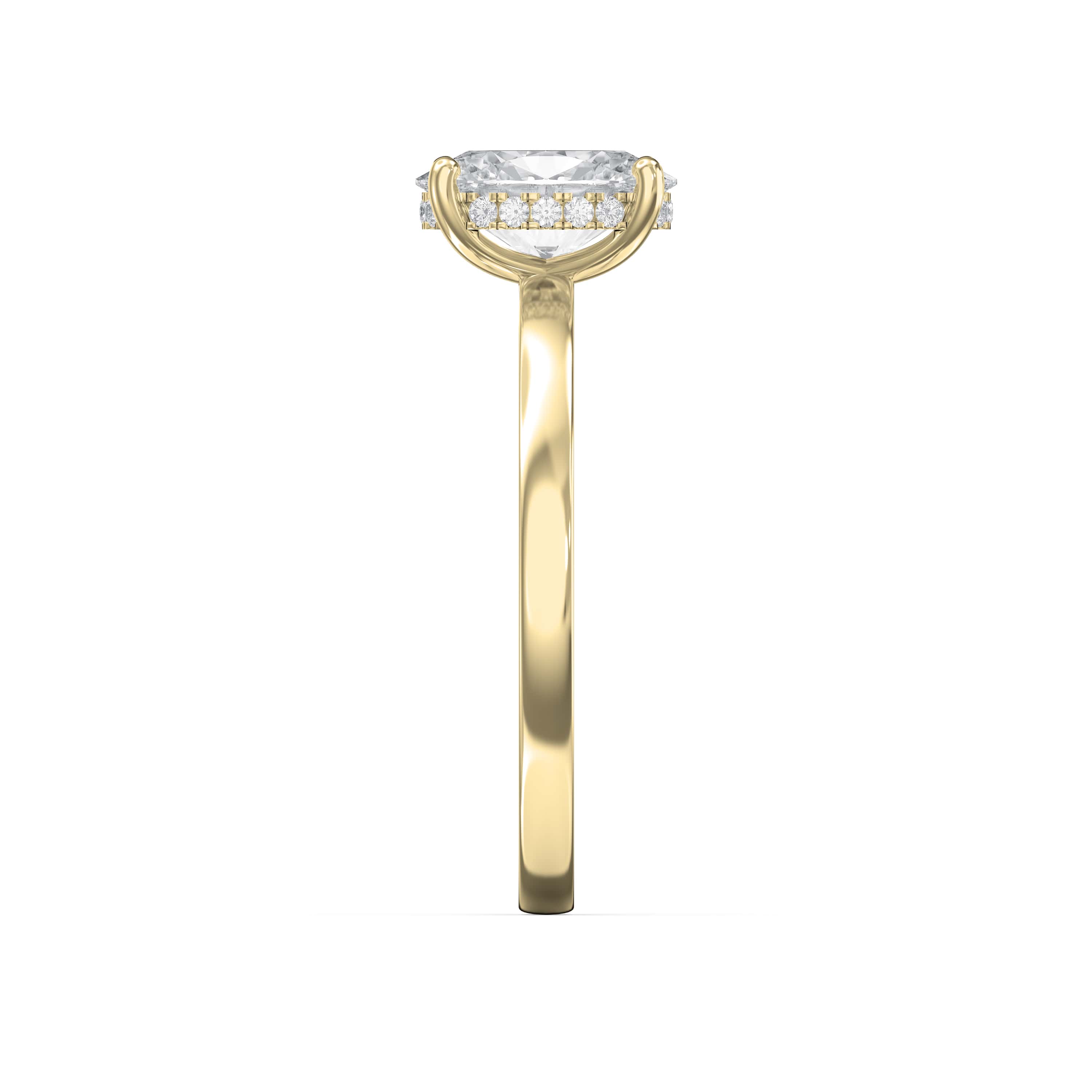Oval Shape Hidden Halo Engagement Ring – Choose Lab-Grown & Natural Diamond