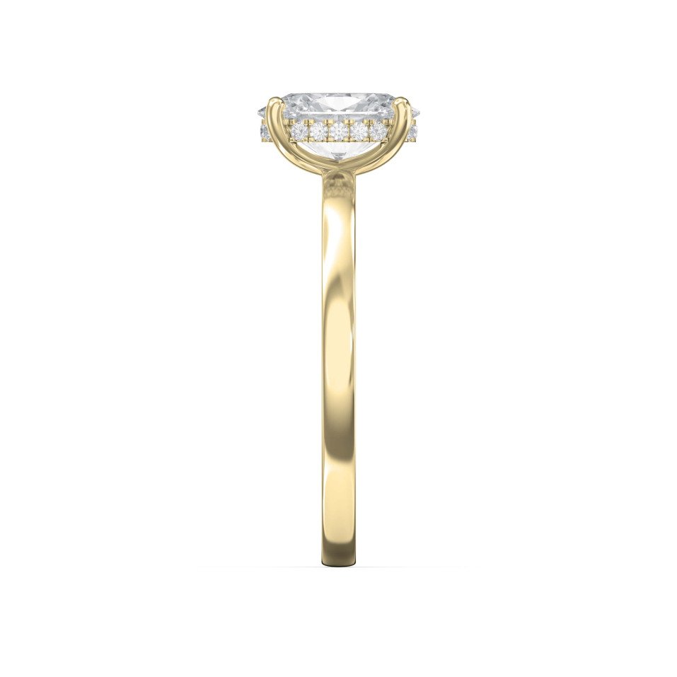 Oval Shape Hidden Halo Engagement Ring – Choose Lab-Grown & Natural Diamond