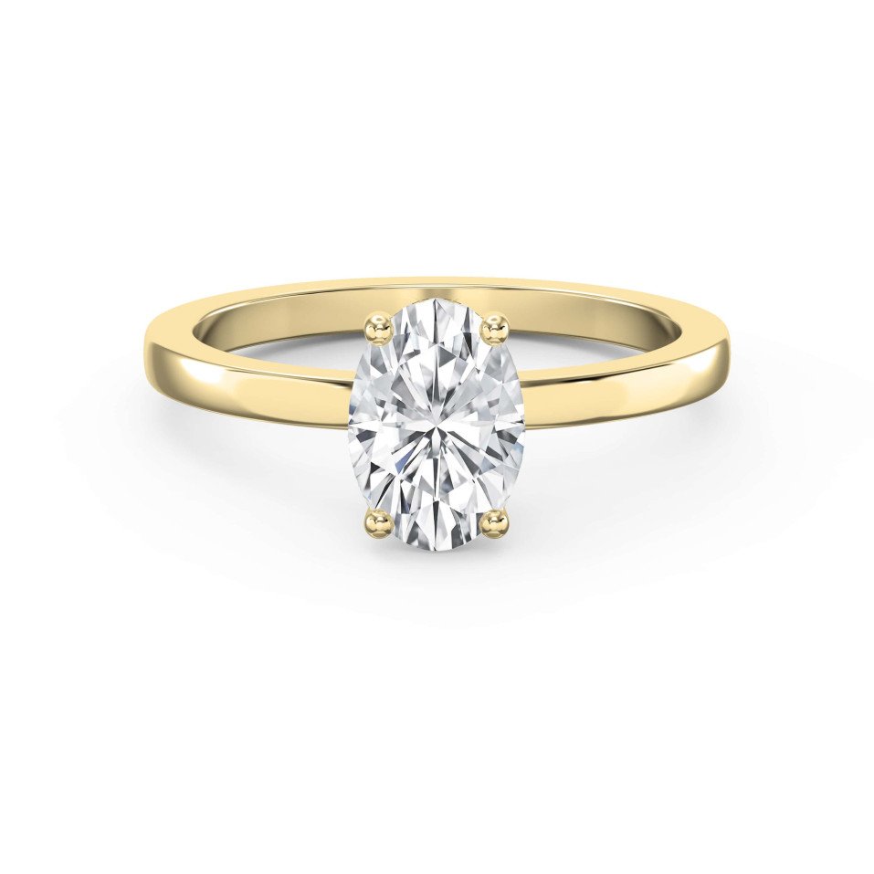 Oval Shape Hidden Halo Engagement Ring – Choose Lab-Grown & Natural Diamond