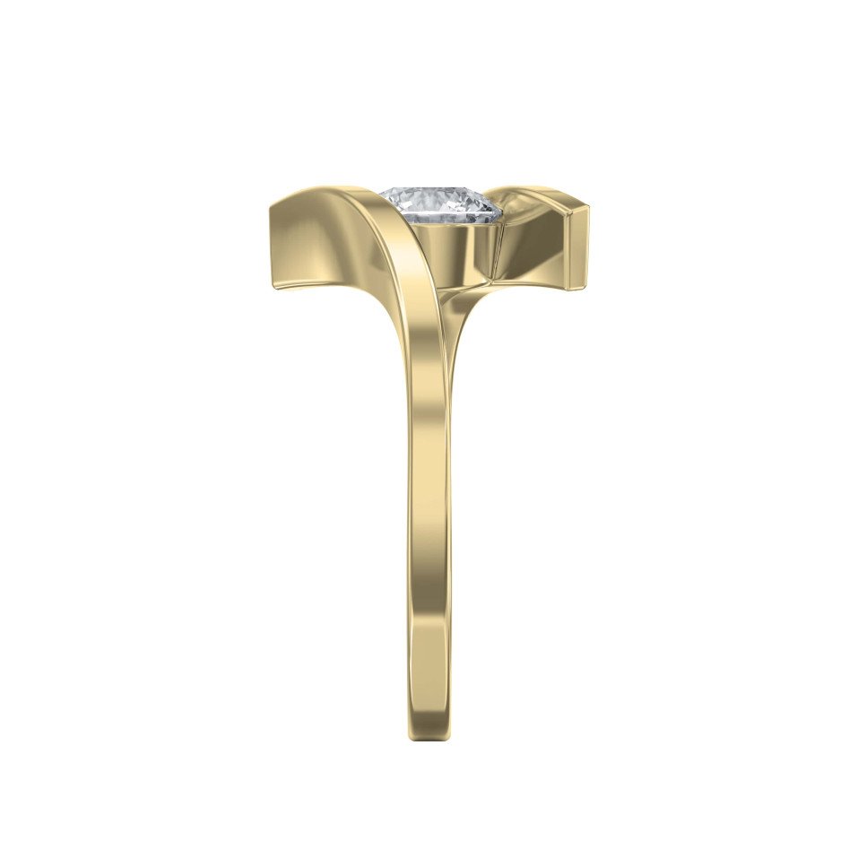 Contemporary Twisted Bypass Diamond Ring