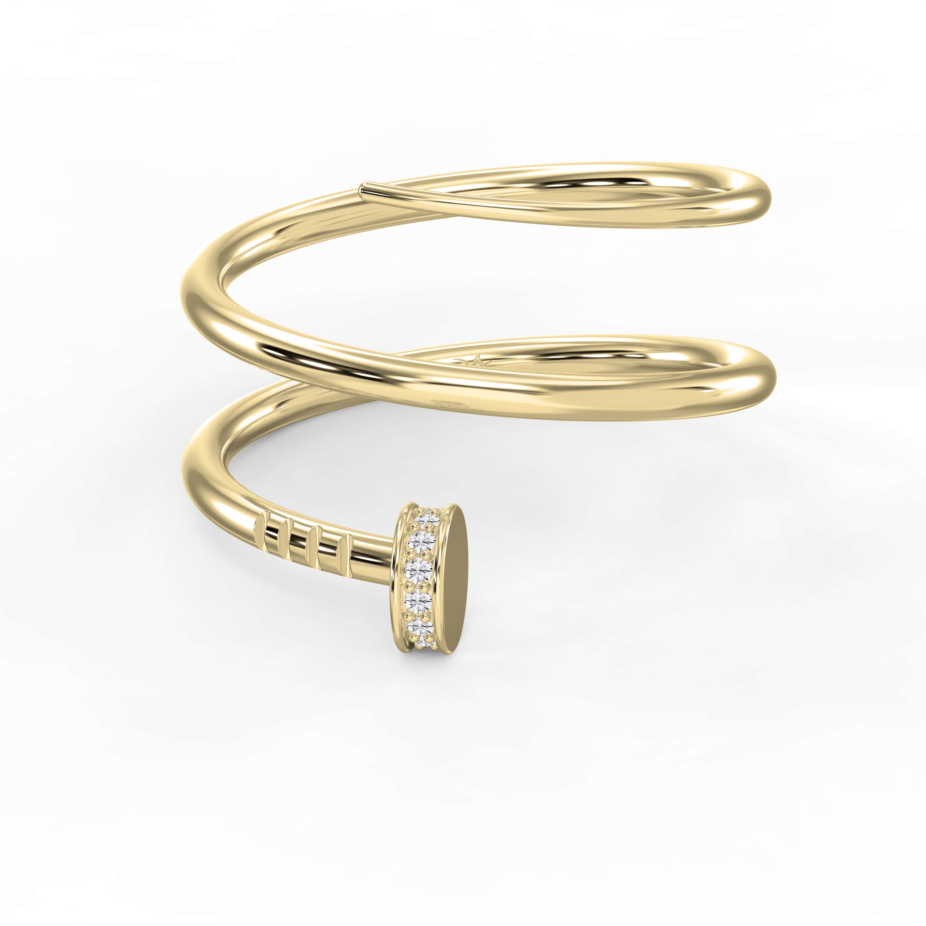 Nail Cuff Diamond Ring | Clou Diamond Ring Lab-Grown & Natural Diamond Elegance | A Bold Take on Modern Luxury