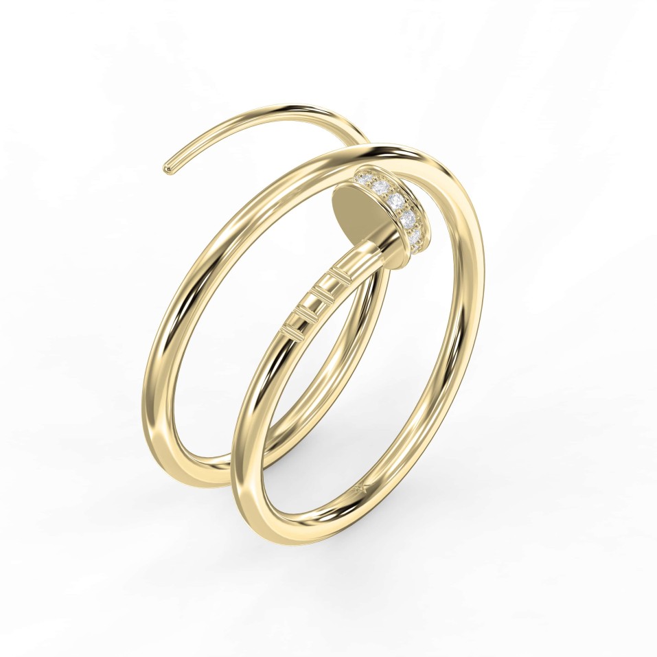 Nail Cuff Diamond Ring | Clou Diamond Ring Lab-Grown & Natural Diamond Elegance | A Bold Take on Modern Luxury