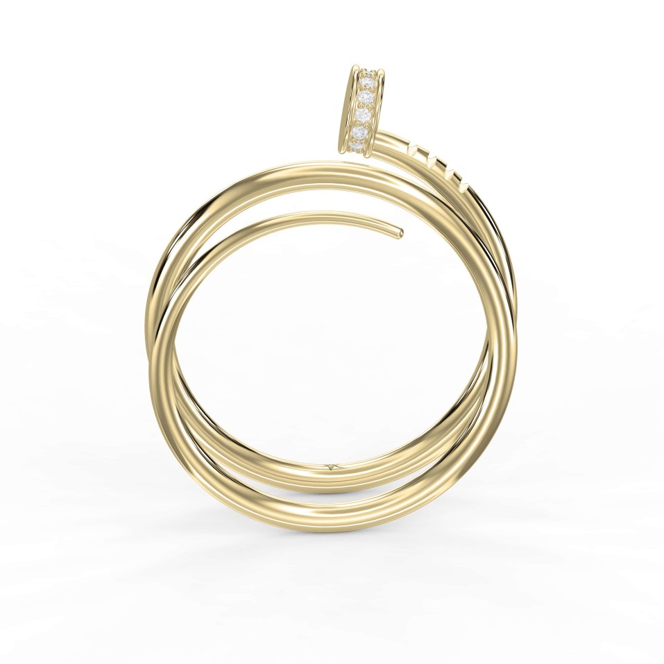 Nail Cuff Diamond Ring | Clou Diamond Ring Lab-Grown & Natural Diamond Elegance | A Bold Take on Modern Luxury