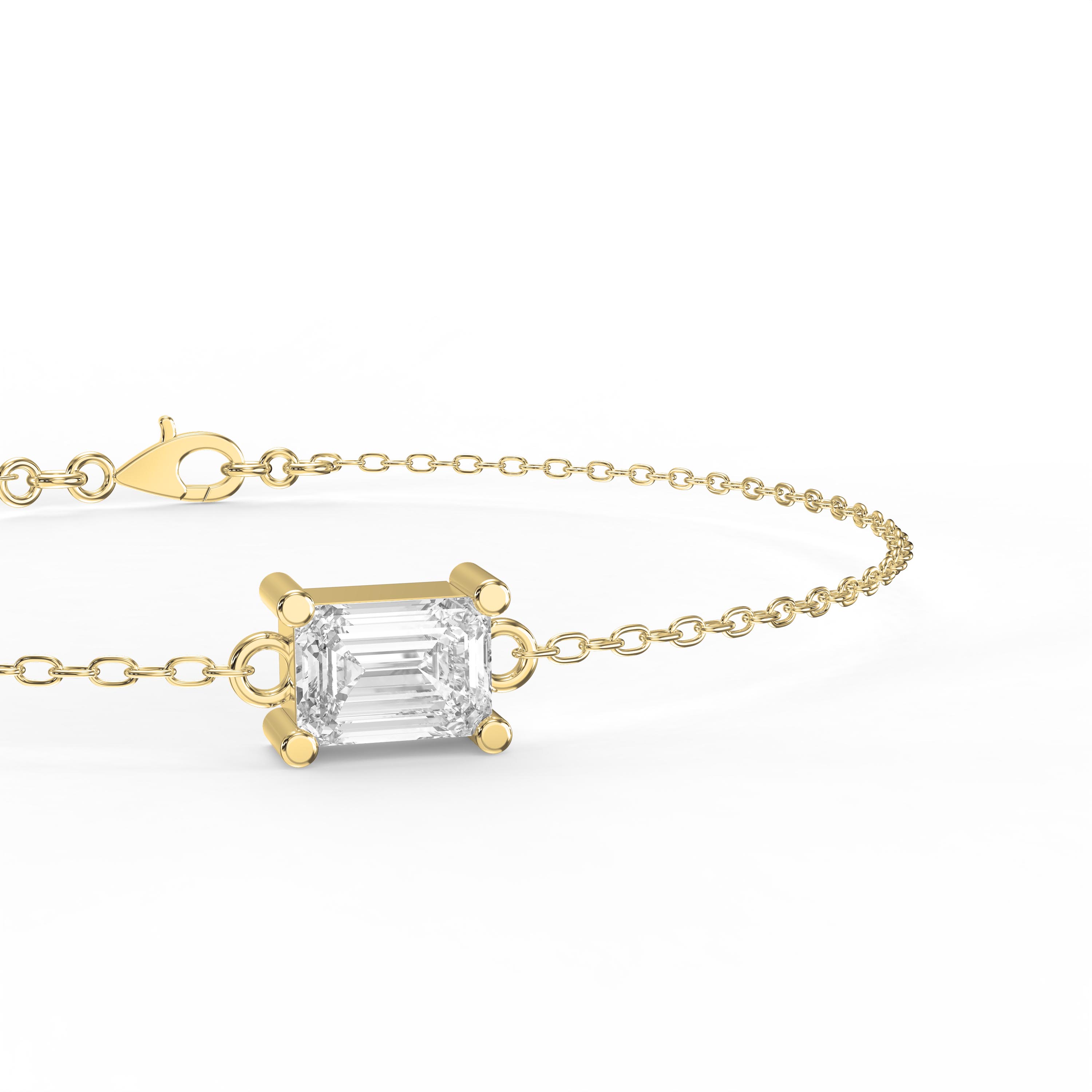 Emerald Diamond Luminous Link Chain Bracelet | Lab - Grown Diamond Jewelry