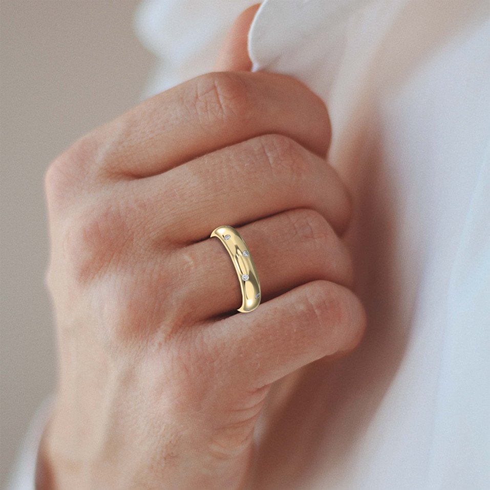 Bezel Set Diamond Band – Lab-Grown & Natural Diamonds Men's Wedding Band.