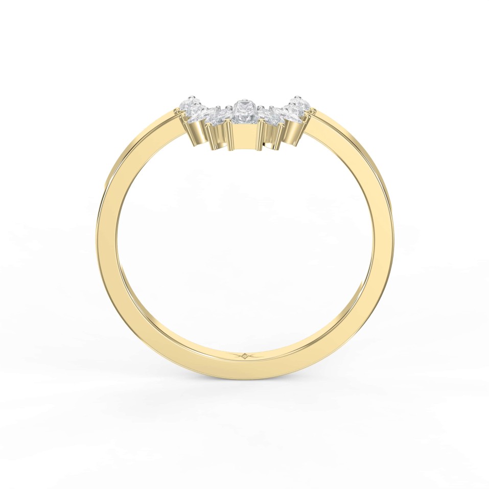 Marquise & Baguette Shaped Curved Wedding Band Gracefully Crafted with Lab-Grown Diamonds | Elegant, Ethical, & Timeless