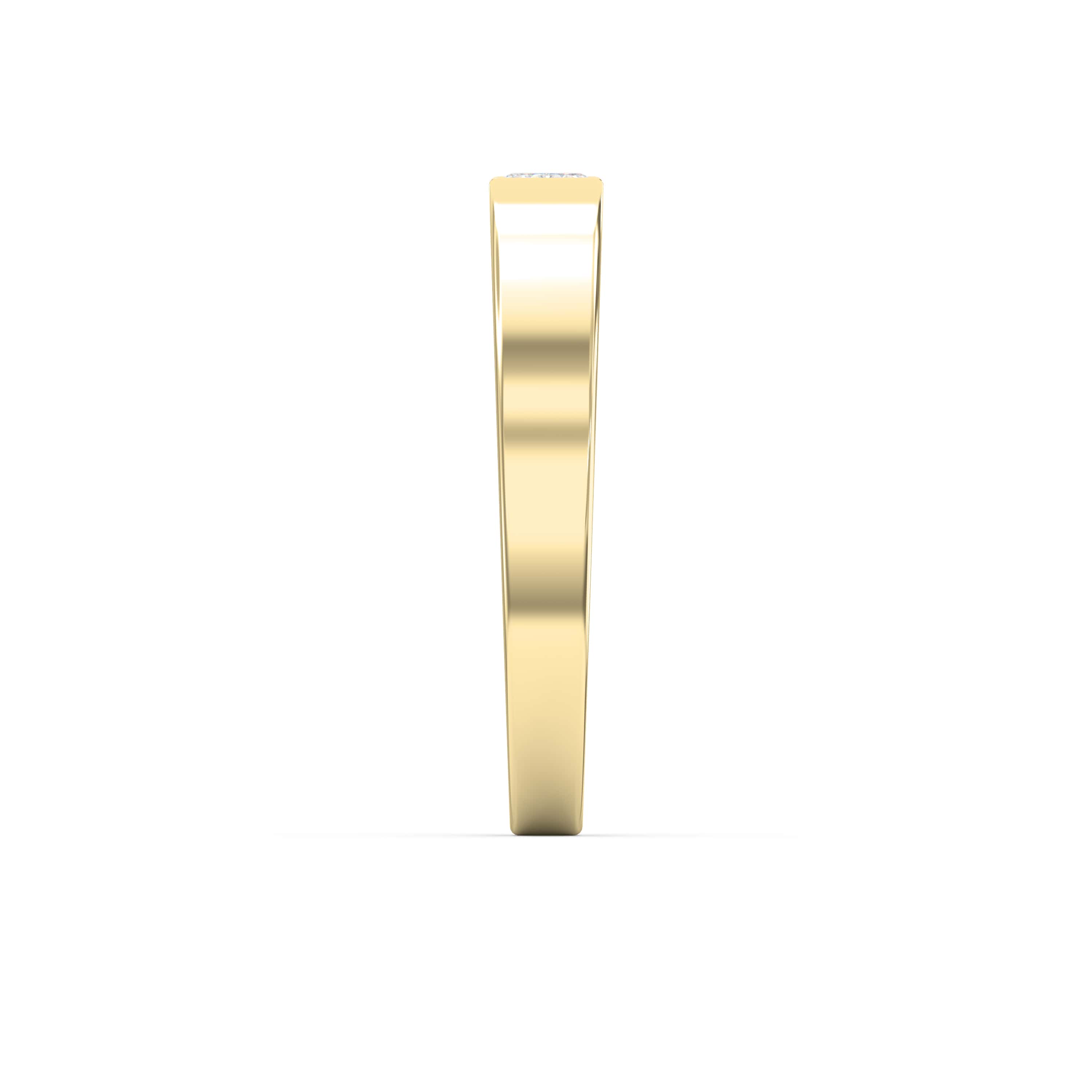 Flat Promise Ring with Emerald Cut Lab-Grown & Natural Diamond for Men