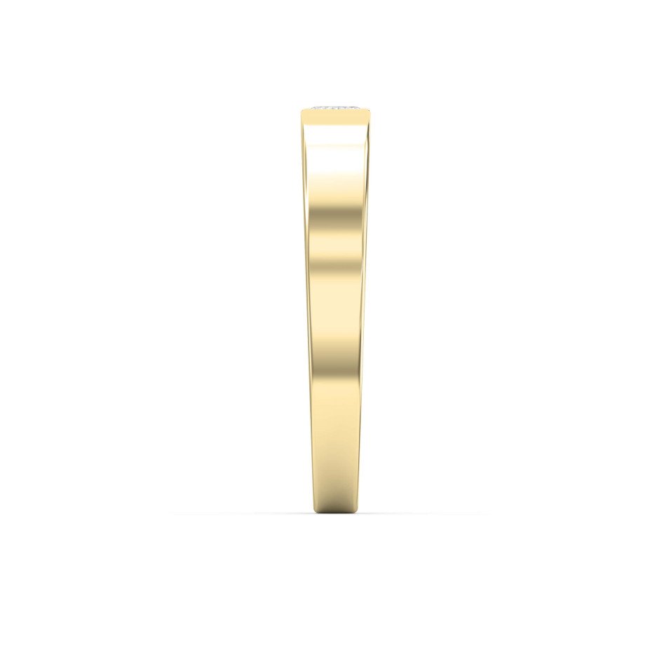 Flat Promise Ring with Emerald Cut Lab-Grown & Natural Diamond for Men