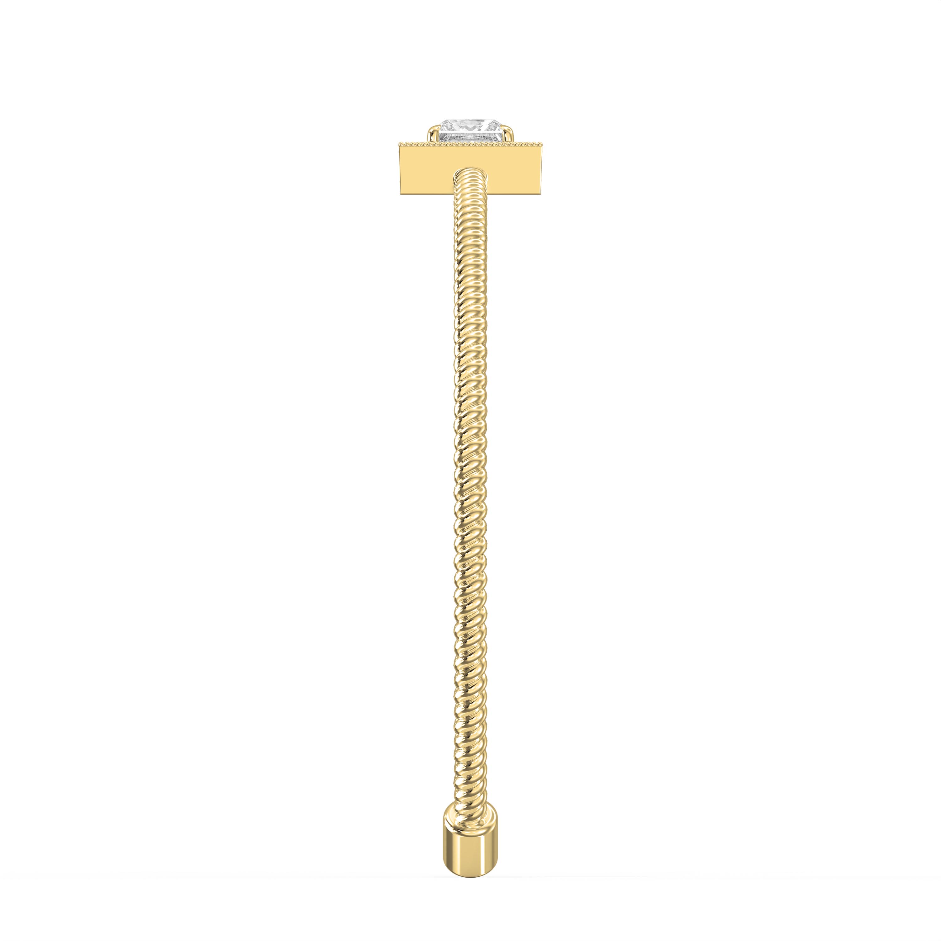 Luxury Cuff Bracelet with Square Halo Centerpiece – Princess Cut Diamond | Choose Lab - Grown & Natural
