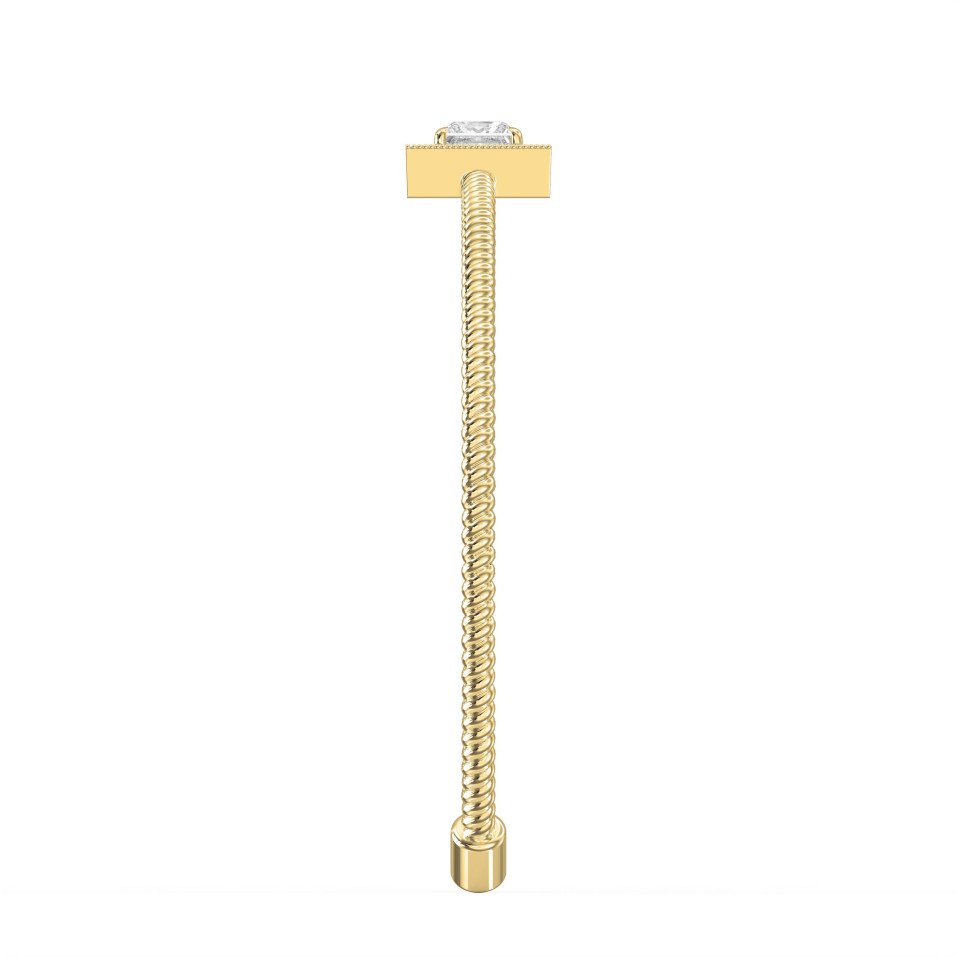 Luxury Cuff Bracelet with Square Halo Centerpiece – Princess Cut Diamond | Choose Lab - Grown & Natural