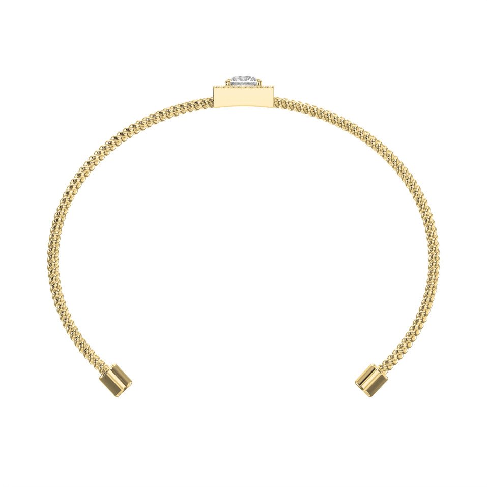 Luxury Cuff Bracelet with Square Halo Centerpiece – Princess Cut Diamond | Choose Lab - Grown & Natural