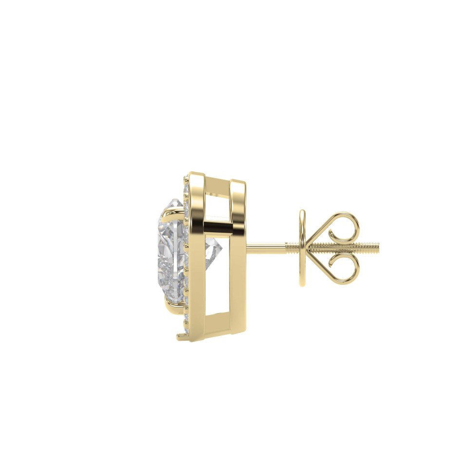 Heart Halo Lab-Grown Diamond Earrings