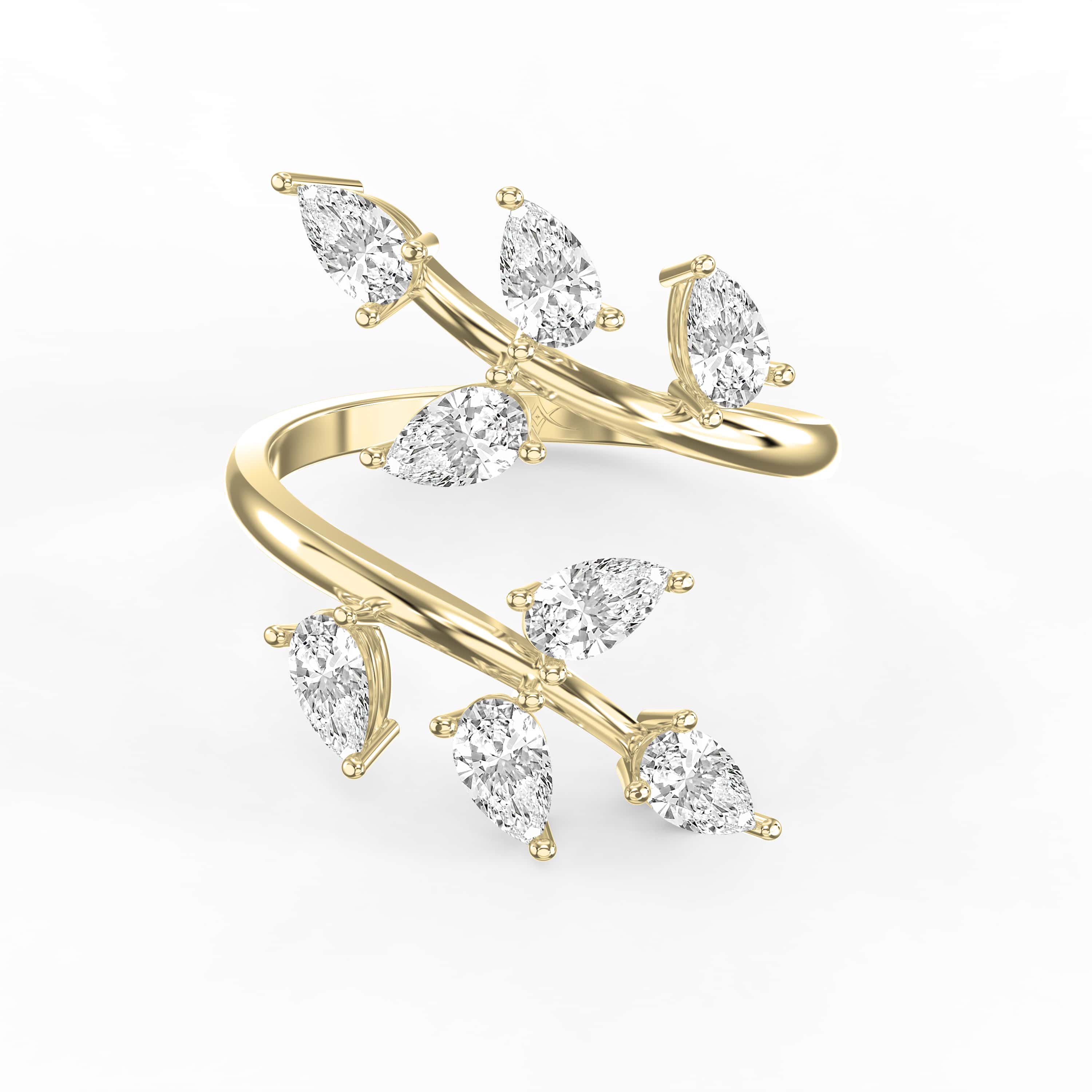 2 Carat 8-Stone Pear Shape Diamond Ring – Lab Grown & Natural Options