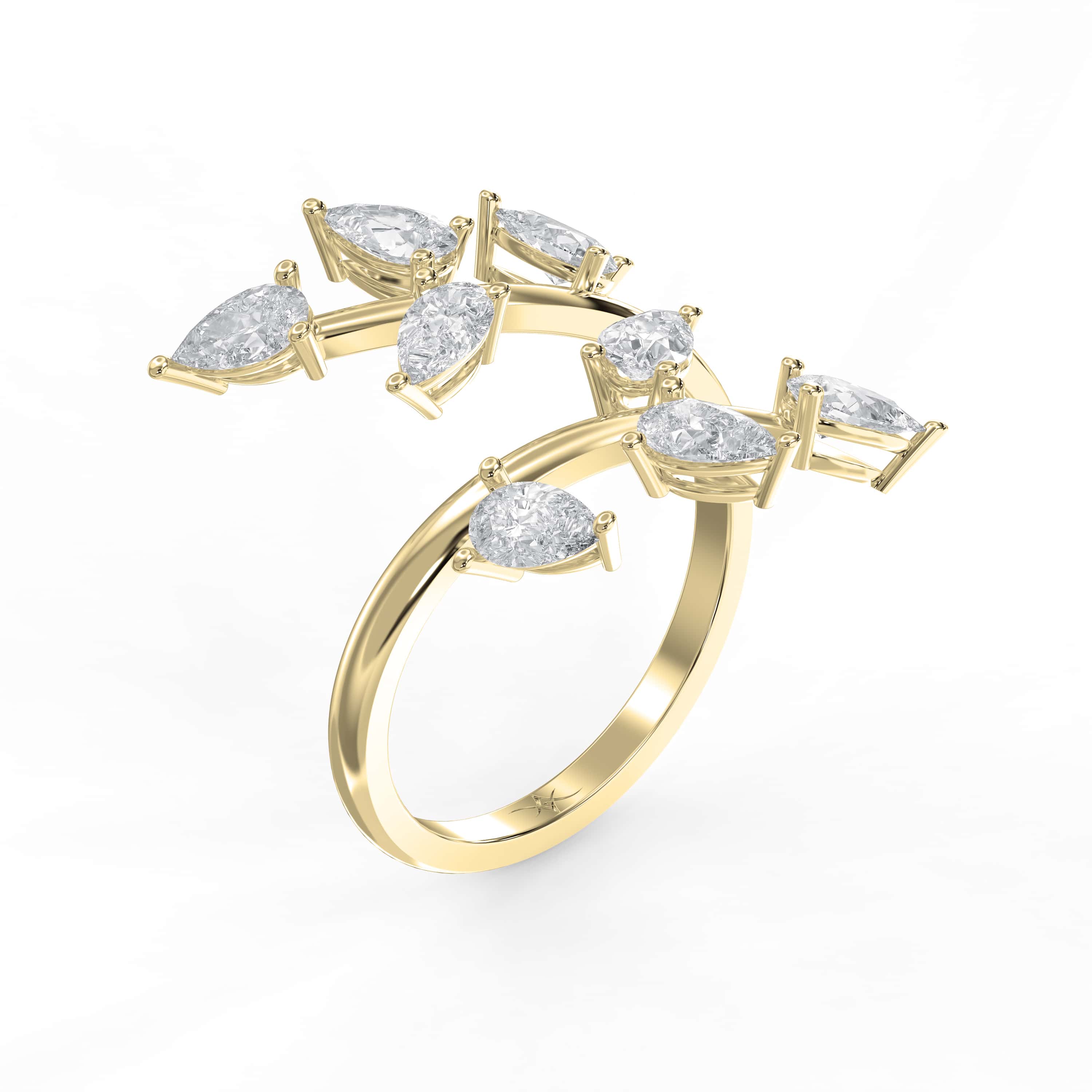 2 Carat 8-Stone Pear Shape Diamond Ring – Lab Grown & Natural Options