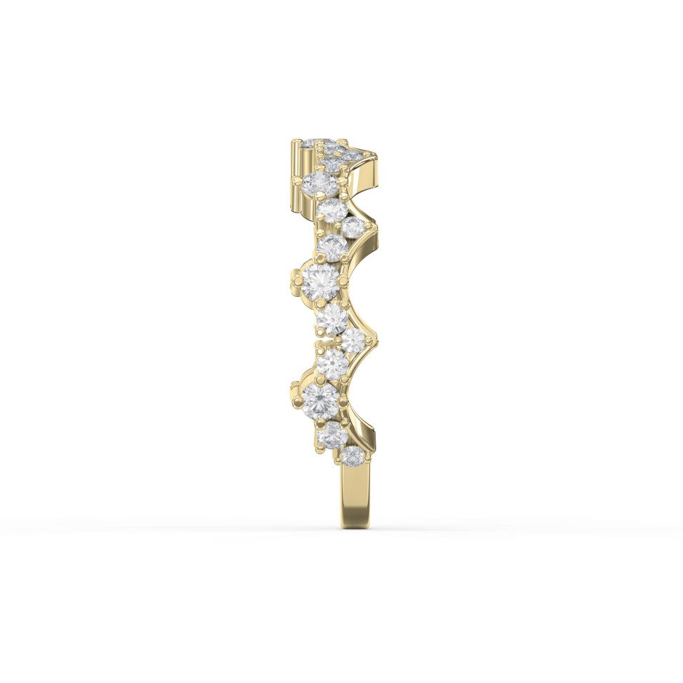 Curved Ring with Round Diamonds – Lab-Grown or Natural Diamond Band