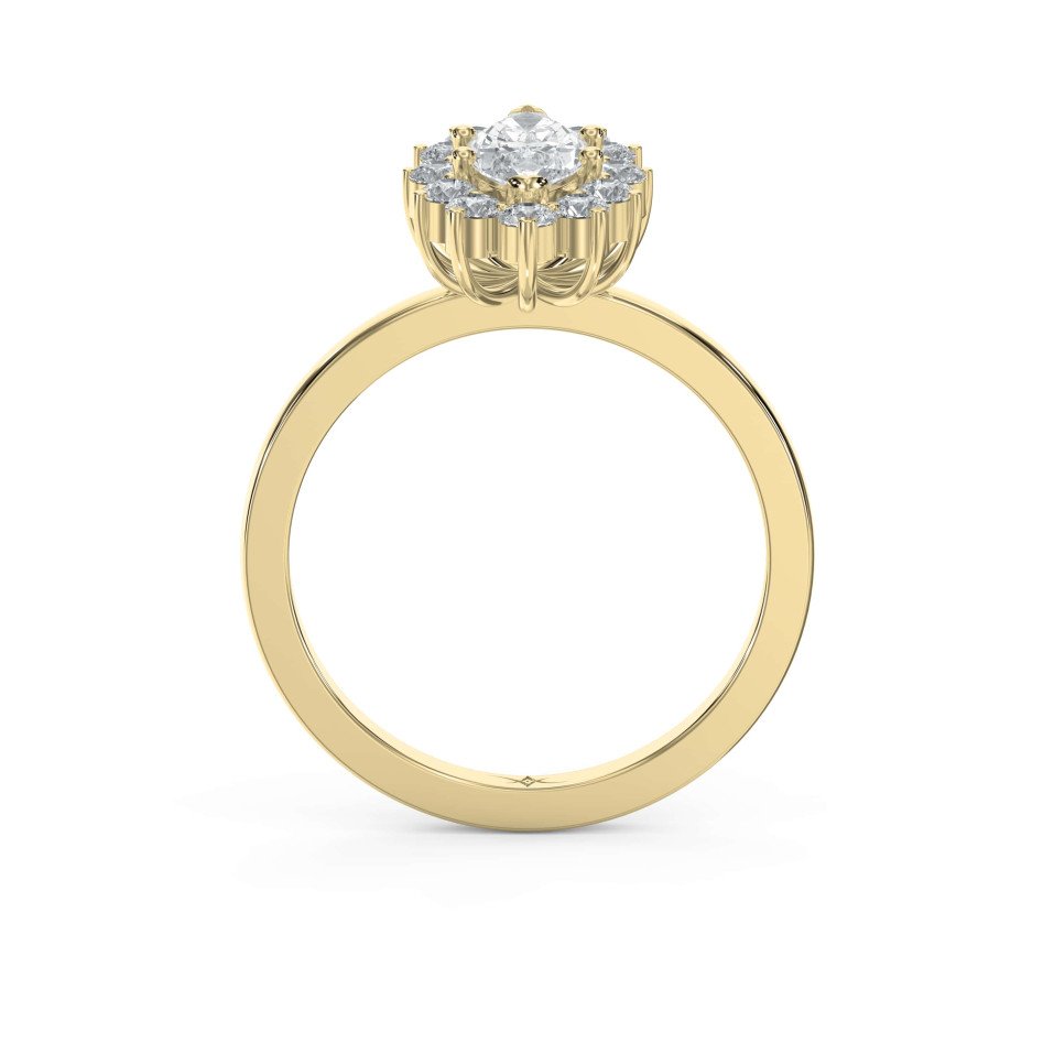 Marquise Halo Solitaire Engagement Ring – Lab-Grown or Natural Diamond