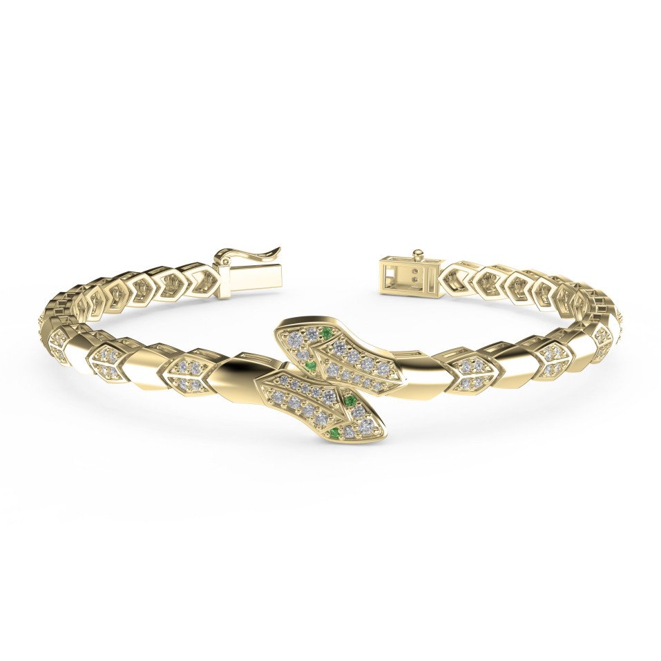 Premium Snake Shape Bracelet with Lab Grown or Natural Diamonds