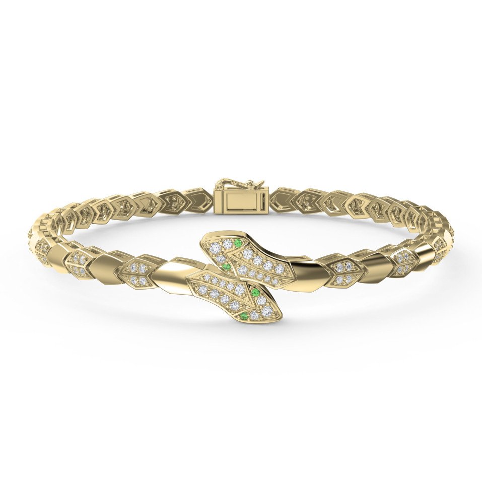 Premium Snake Shape Bracelet with Lab Grown or Natural Diamonds