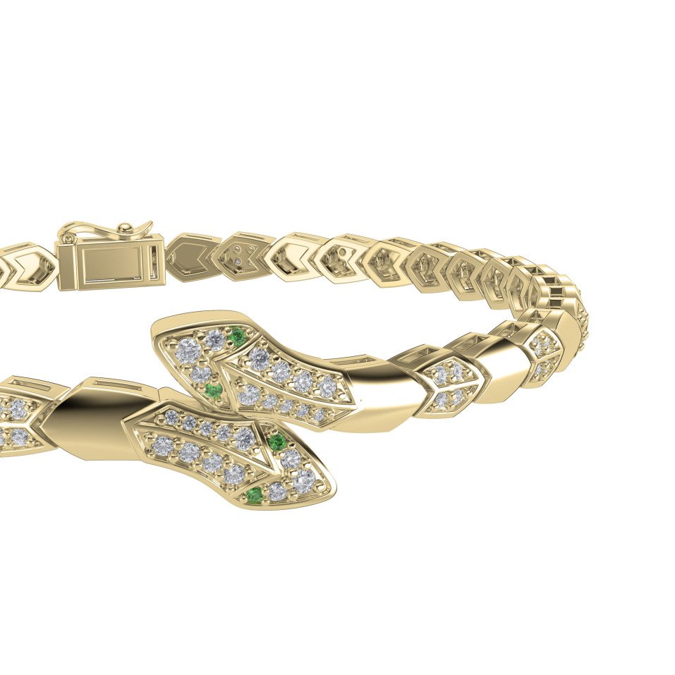 Premium Snake Shape Bracelet with Lab Grown or Natural Diamonds