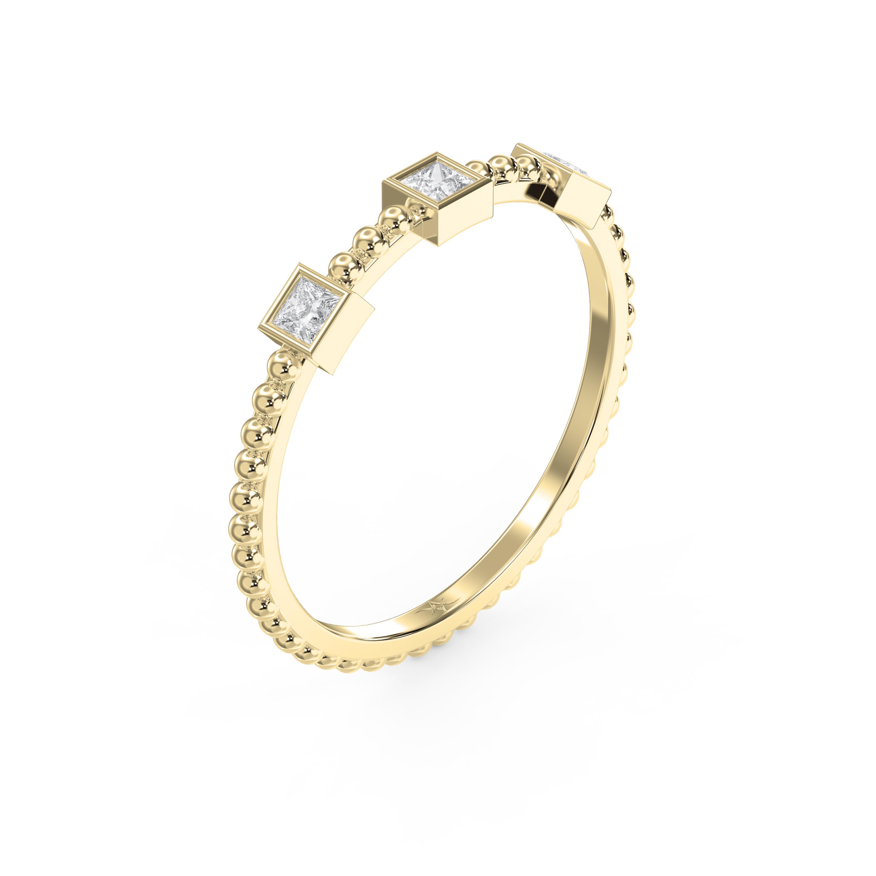 Princess Cut 3-Stone Eternity Ring | Lab-Grown & Natural Diamonds