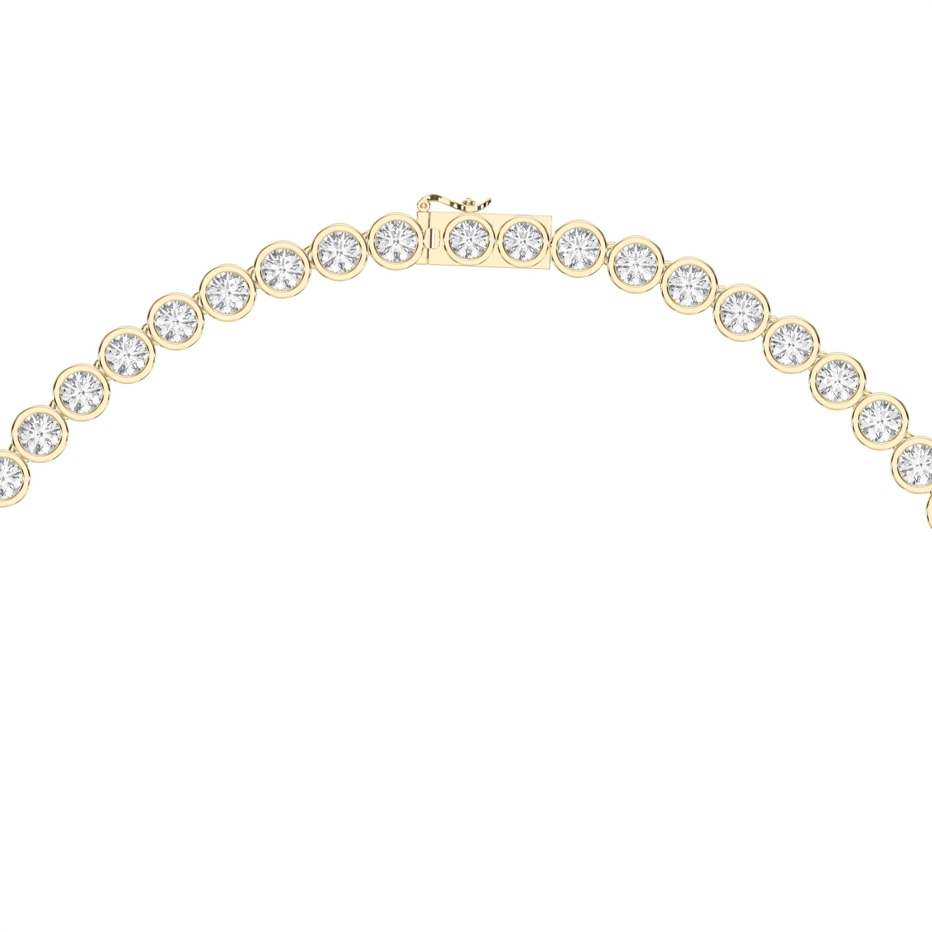 Experience timeless sparkle with this 19.25 carat round diamond tennis necklace, featuring 0.25 pointer diamonds. Choose lab-grown for sustainable brilliance.