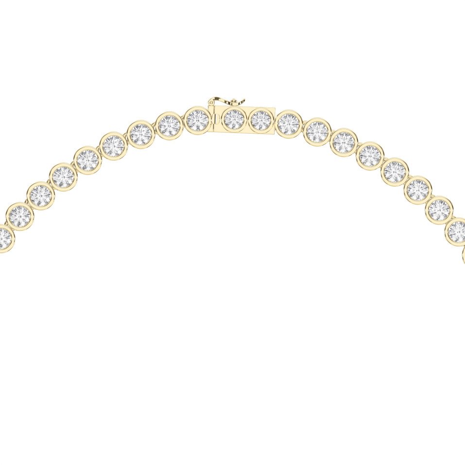 Experience timeless sparkle with this 19.25 carat round diamond tennis necklace, featuring 0.25 pointer diamonds. Choose lab-grown for sustainable brilliance.