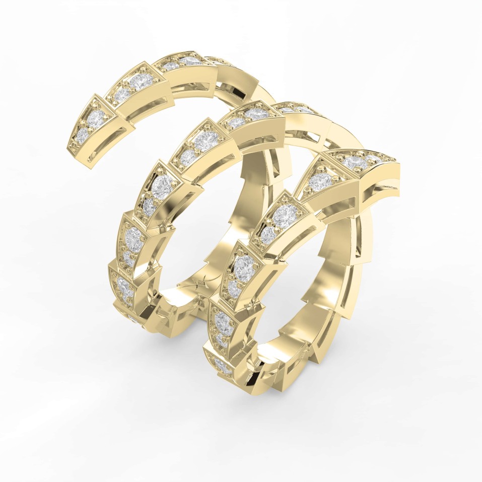 Diamond-Studded Serpenti Viper Adjustable Finger Ring Lab-Grown & Natural Diamonds | Symbolic Luxury Meets Bold Design