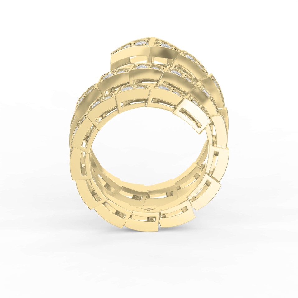 Diamond-Studded Serpenti Viper Adjustable Finger Ring Lab-Grown & Natural Diamonds | Symbolic Luxury Meets Bold Design