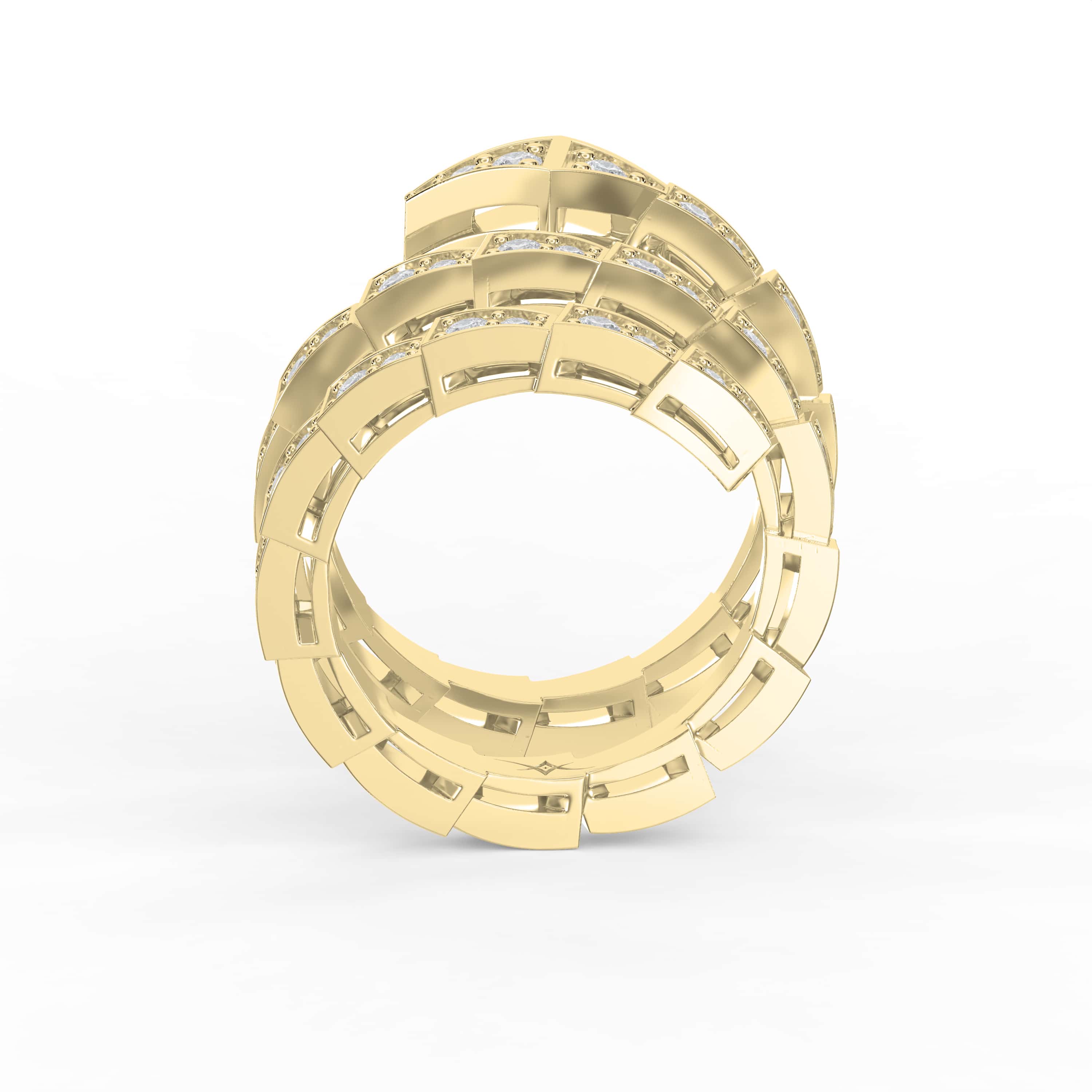 Diamond-Studded Serpenti Viper Adjustable Finger Ring Lab-Grown & Natural Diamonds | Symbolic Luxury Meets Bold Design