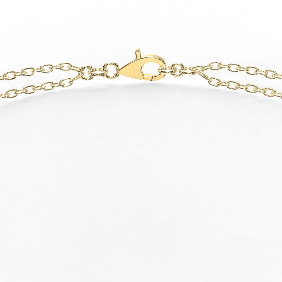 Diamond Bracelet Chain with Emerald Cut Halo Center – Double Chain Elegant Design