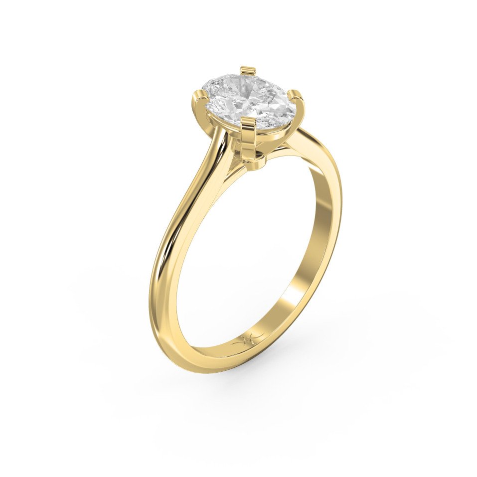 Classic Solitaire Engagement Ring | Center Stone Customizable  Shape | Lab - Grown Diamond Jewelry - Valam Design