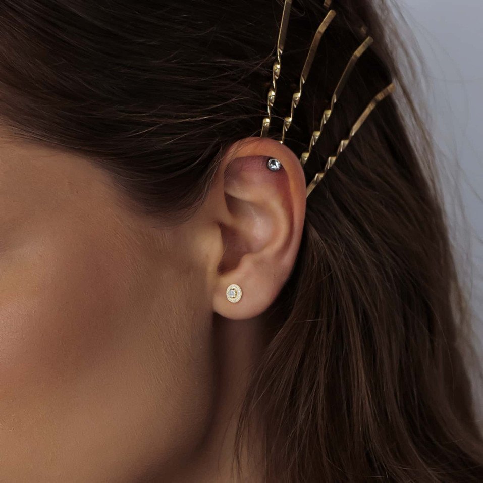 Halo Round Lab-Grown Diamond Earrings