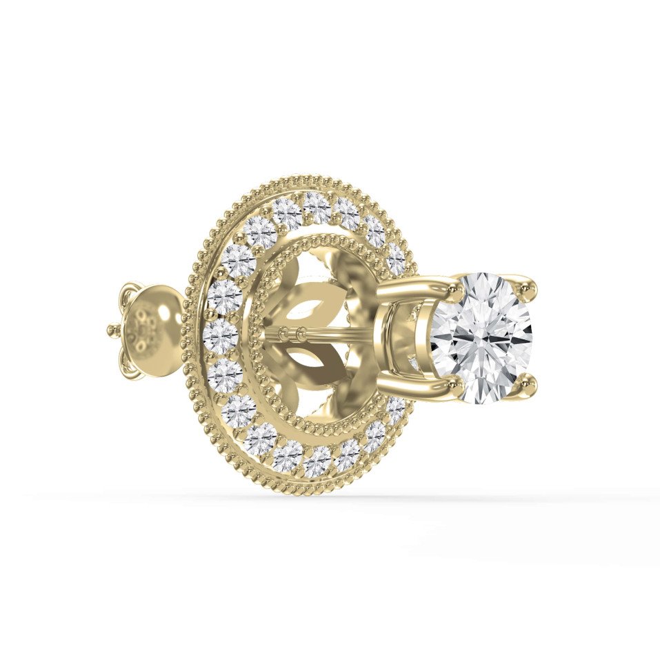 Halo Round Lab-Grown Diamond Earrings