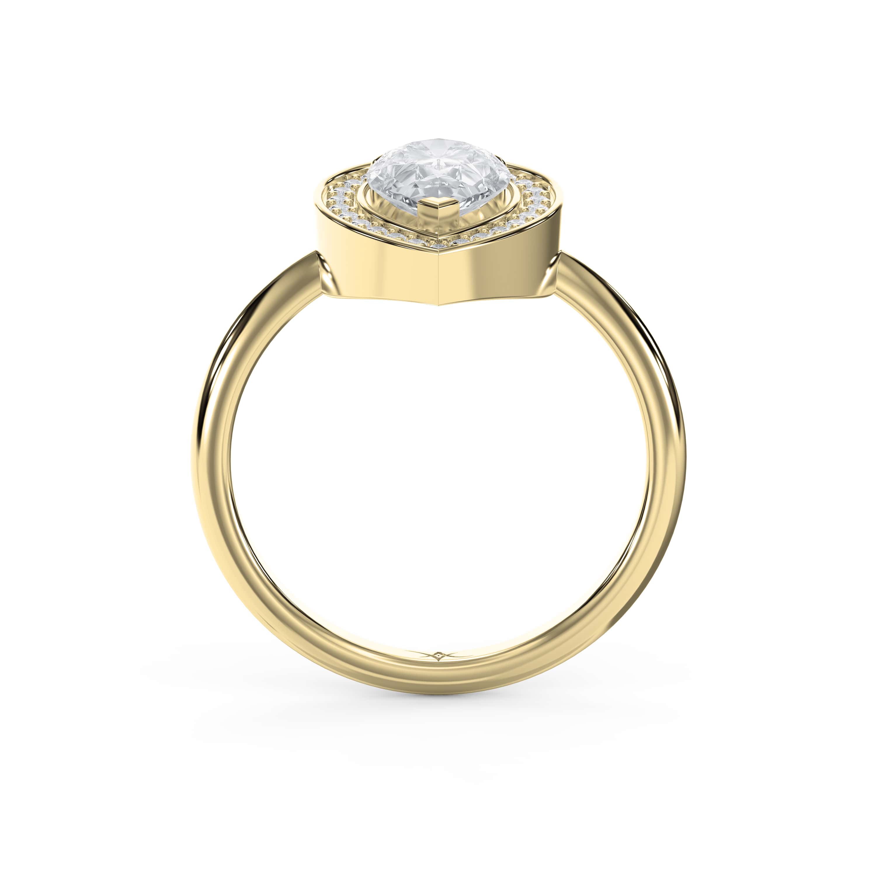 Pear Shape Halo Engagement Ring – Choose Lab-Grown or Natural Diamond