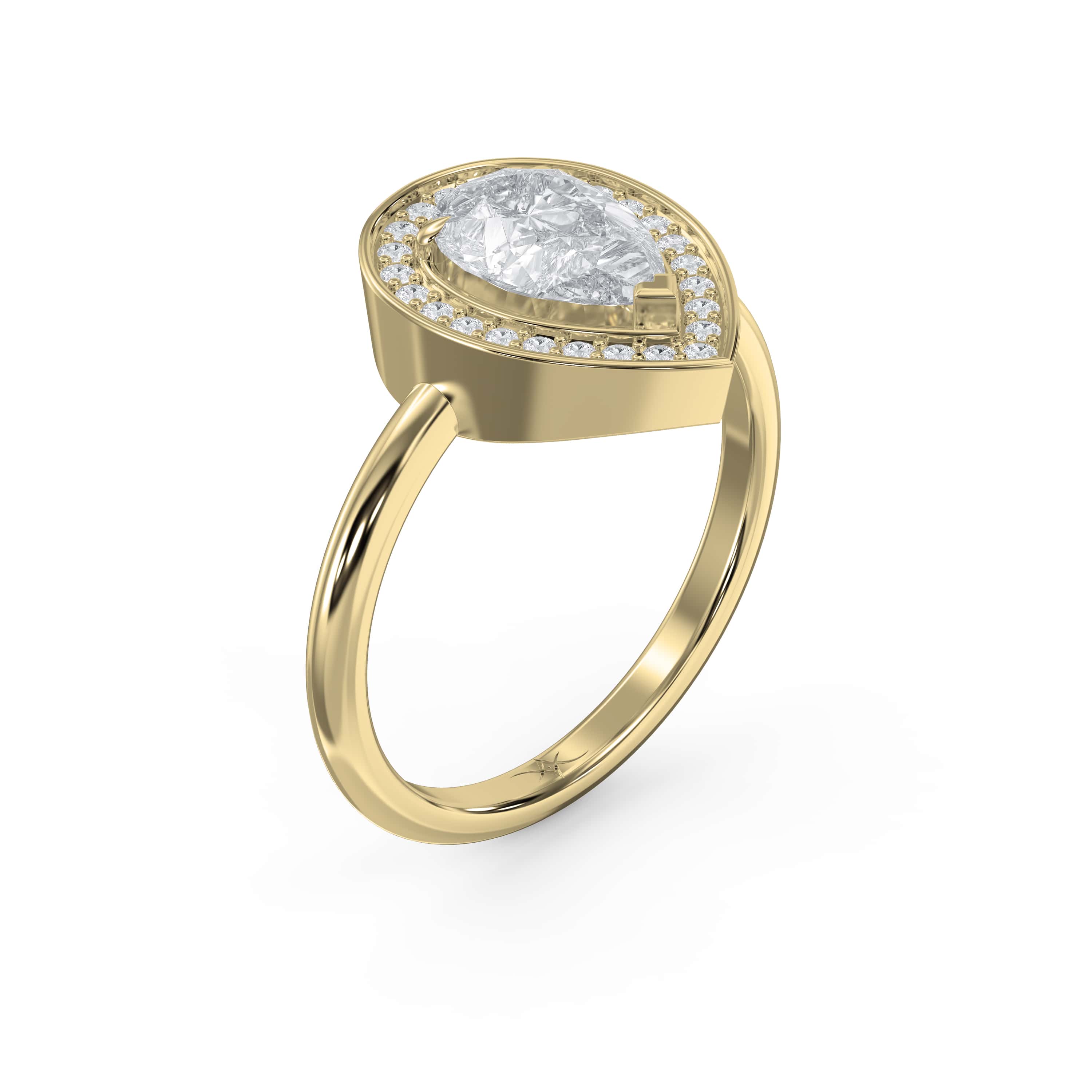 Pear Shape Halo Engagement Ring – Choose Lab-Grown or Natural Diamond