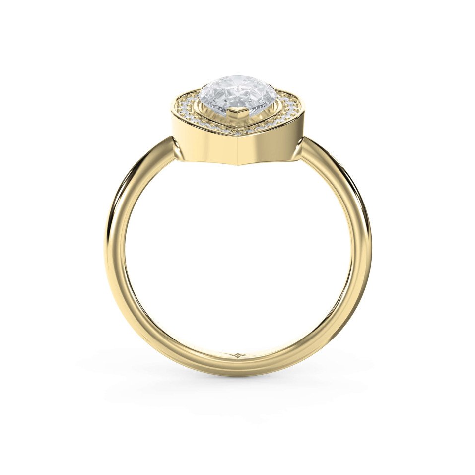 Pear Shape Halo Engagement Ring – Choose Lab-Grown or Natural Diamond