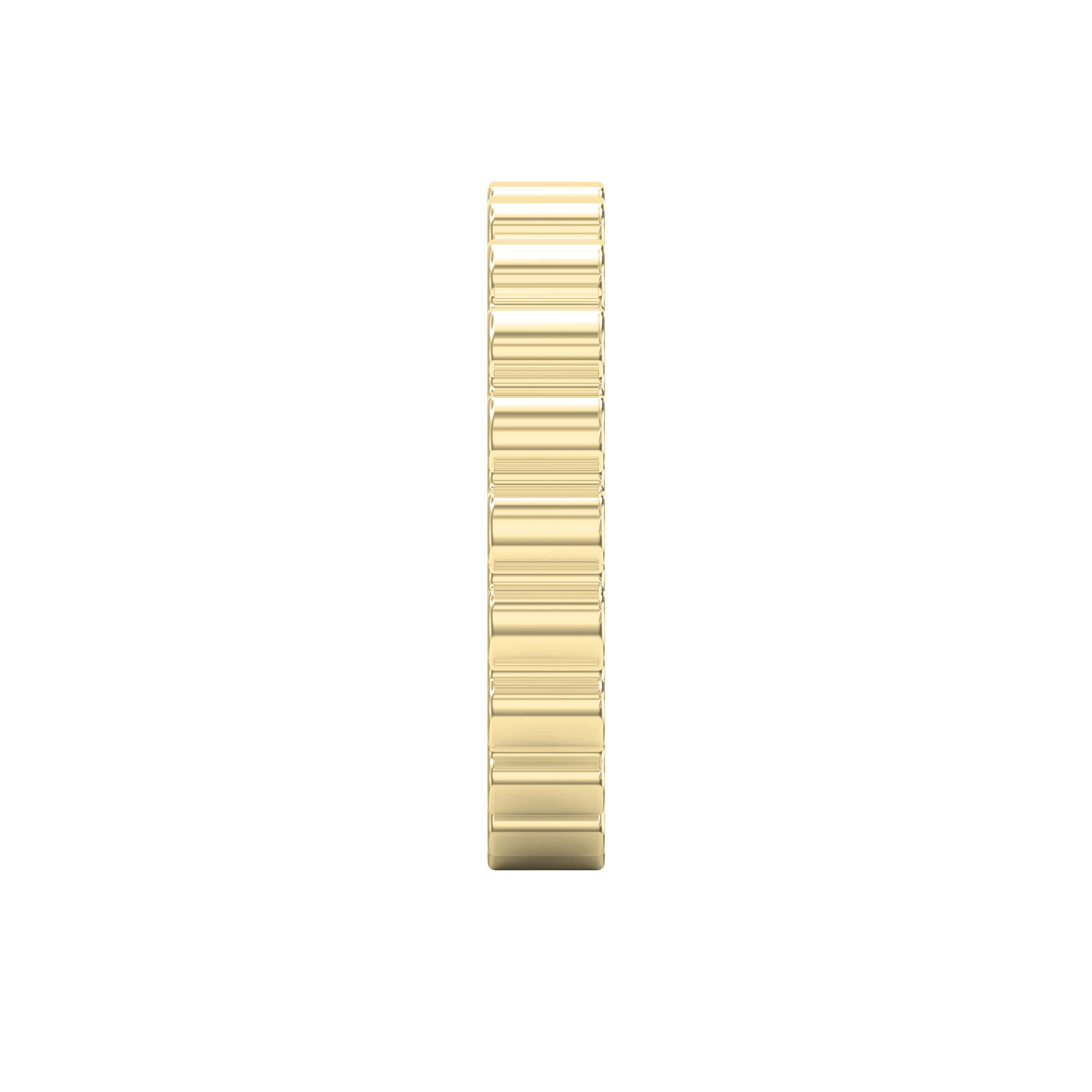 Fluted Wedding Band for Him – Solid Gold for Men