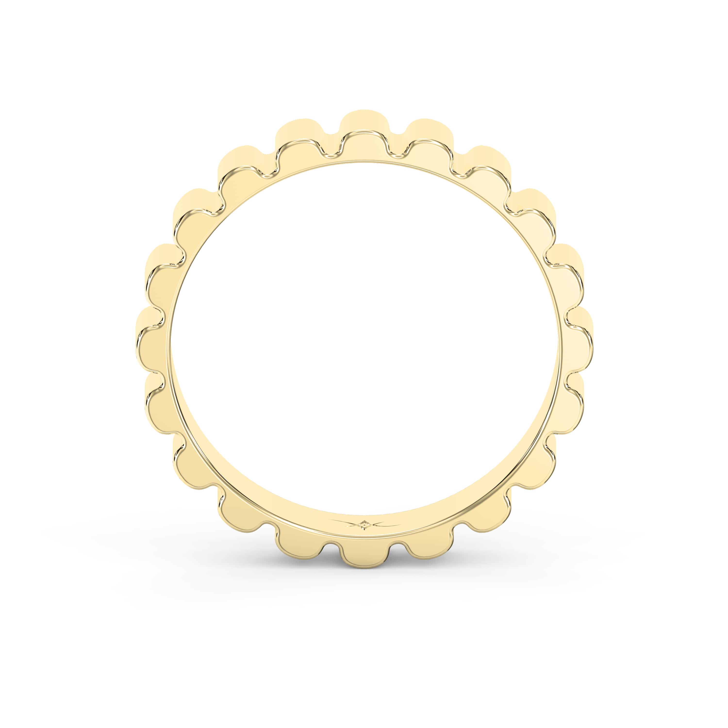 Fluted Wedding Band for Him – Solid Gold for Men
