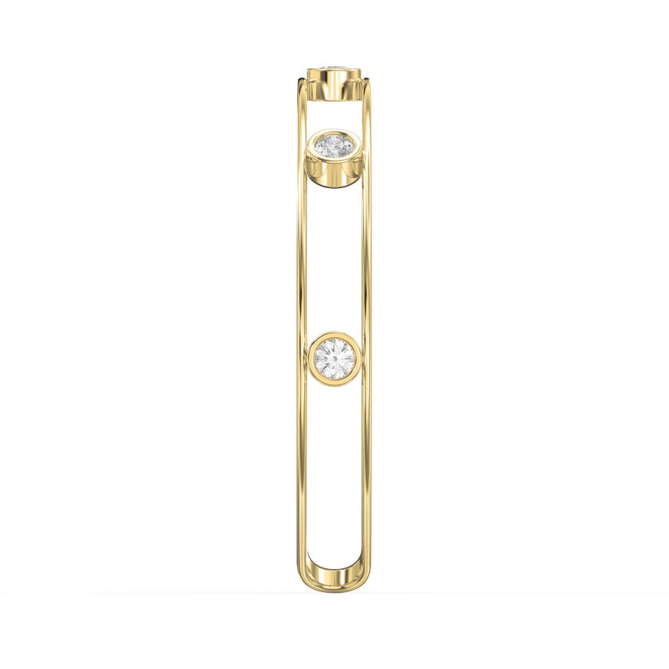 Minimalist Cuff Bracelet with Bezel Set Round Diamonds | Choose Lab - Grown & natural