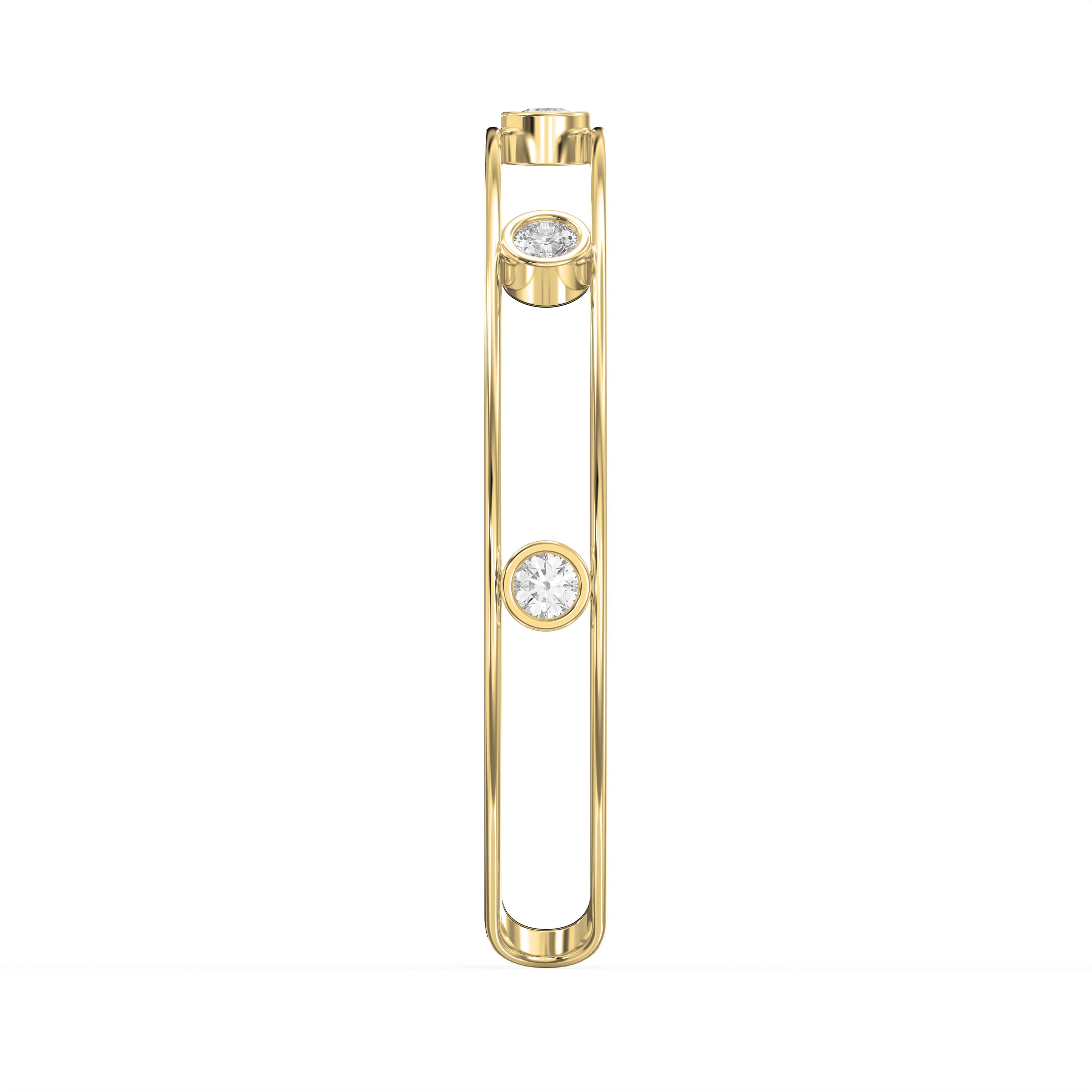 Minimalist Cuff Bracelet with Bezel Set Round Diamonds | Choose Lab - Grown & natural