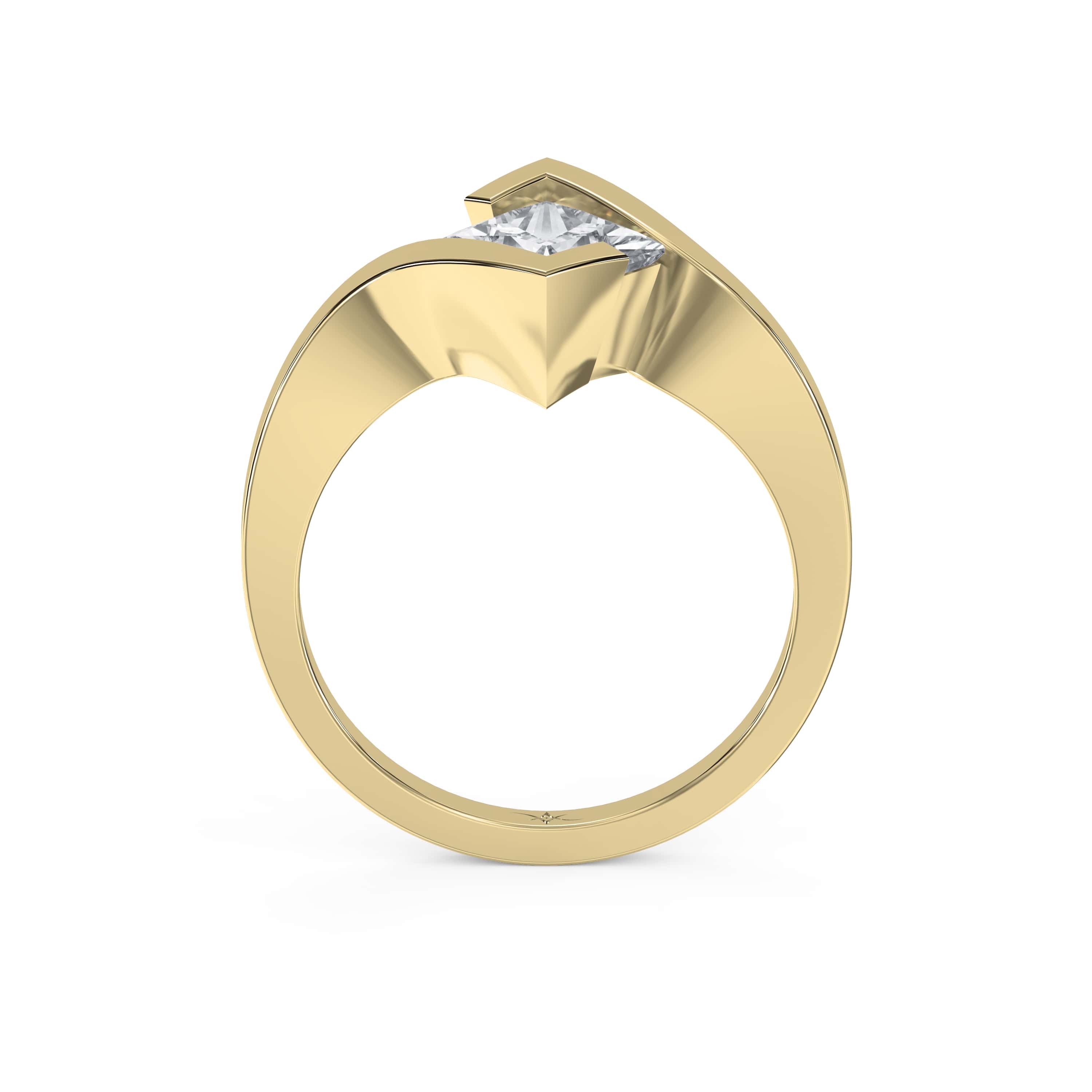 Modern Geometric Diamond Ring