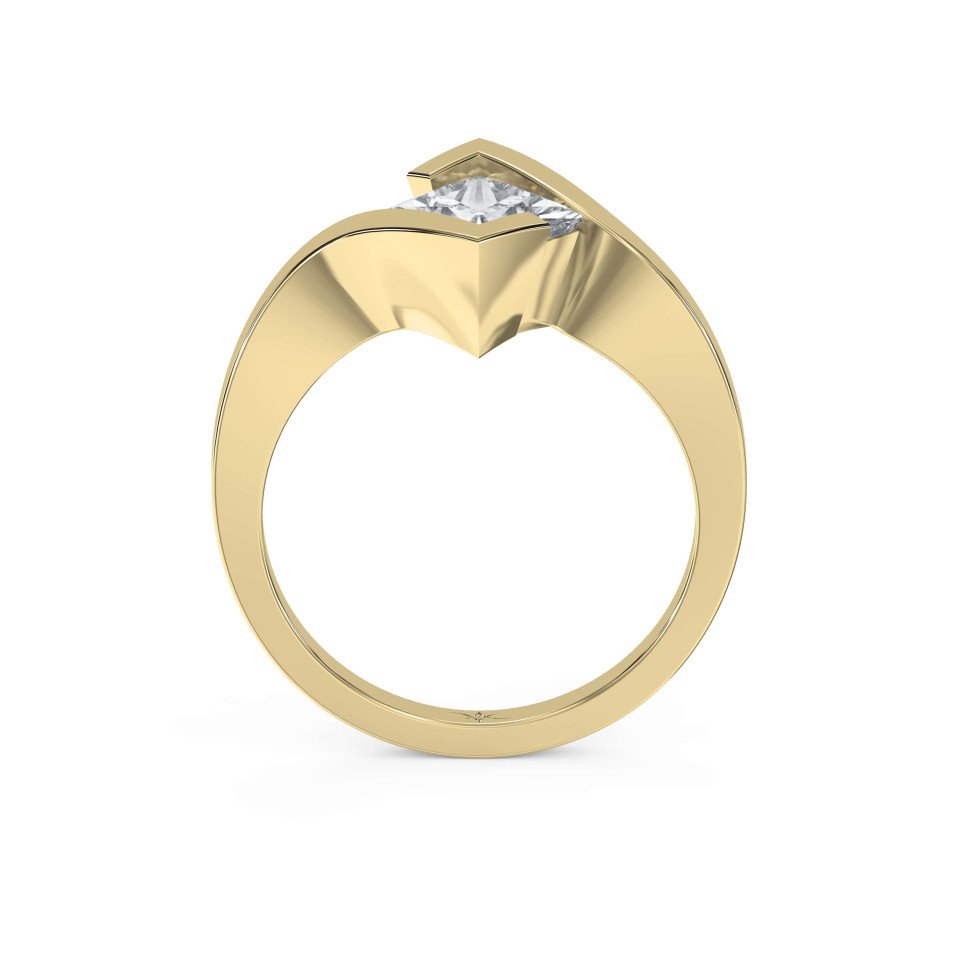Modern Geometric Diamond Ring
