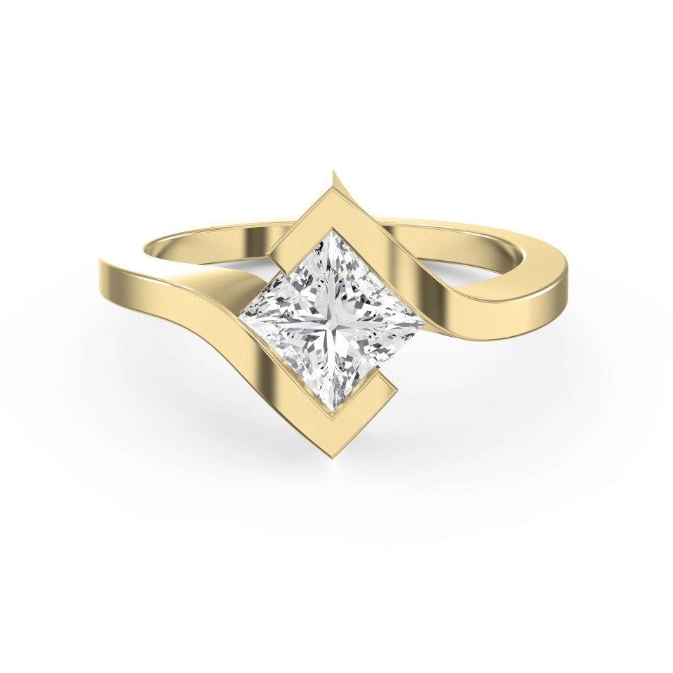 Modern Geometric Diamond Ring