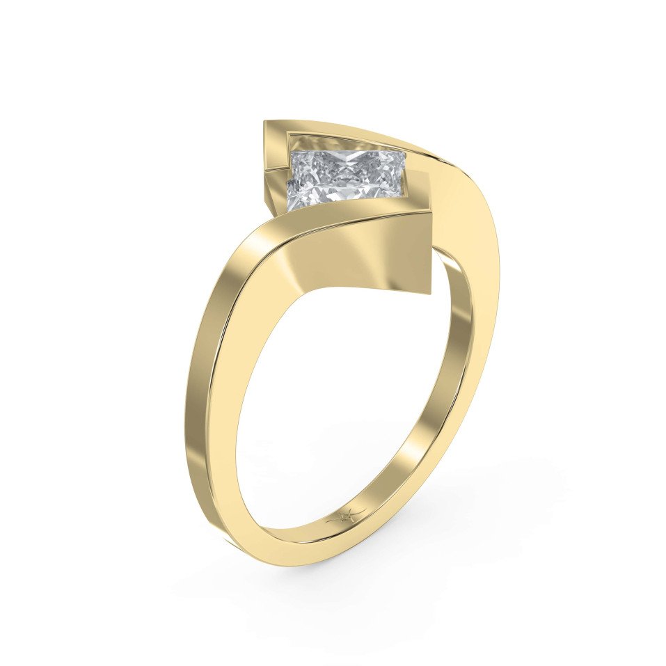 Modern Geometric Diamond Ring