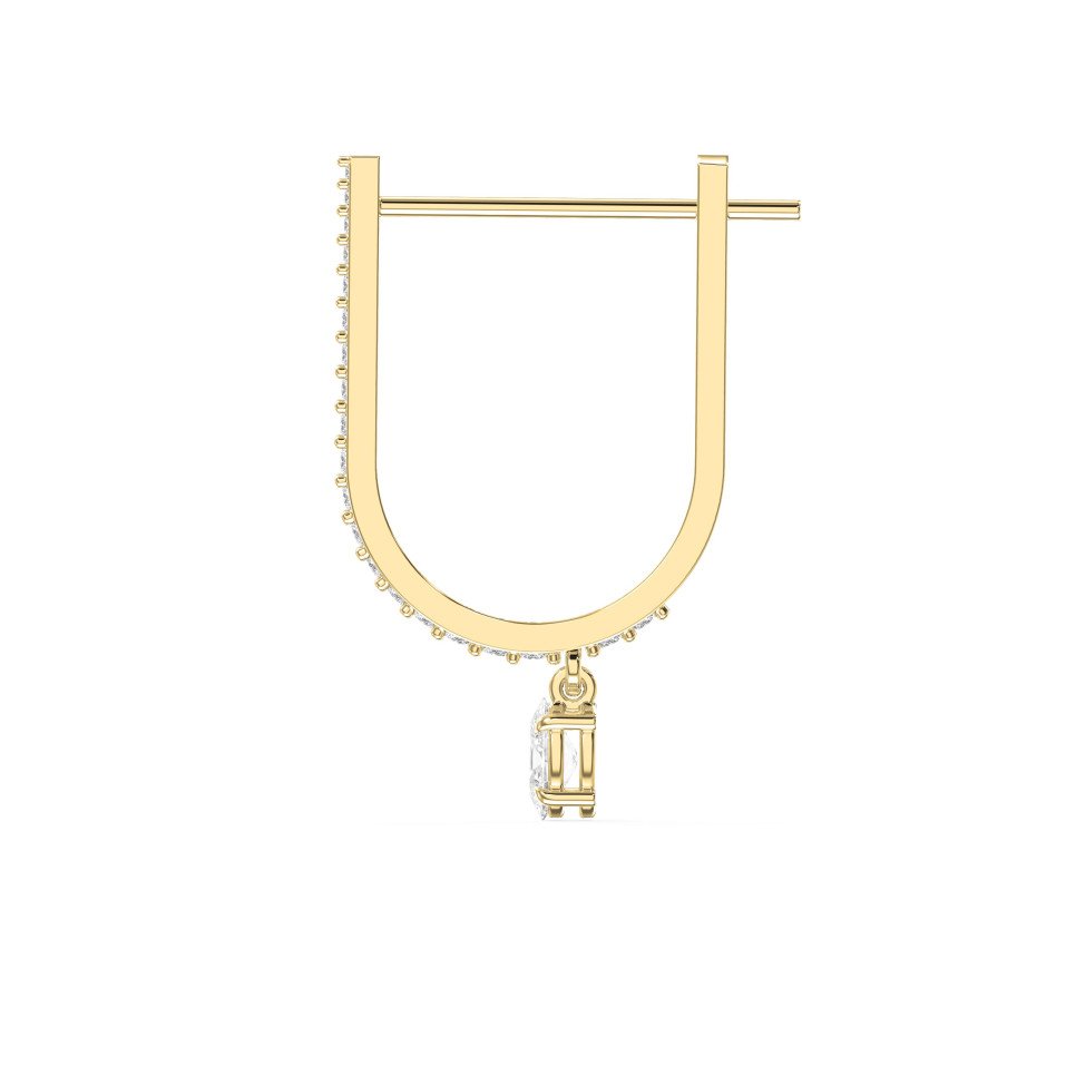 Hoop Drop Earrings with Round & Oval Cut Diamonds – Pavé Solitaire Fine Jewelry | Lab - Grown & Natural