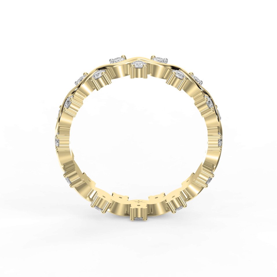 Curved Diamond Ring with Round Brilliant Cut – Lab-Grown & Natural Elegance