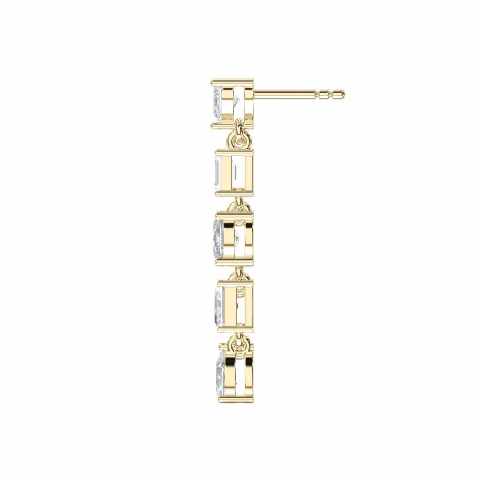 Multi-Shape Drop & Dangle Earrings – Emerald, Radiant, Pear, Oval & Heart Lab-Grown Diamonds