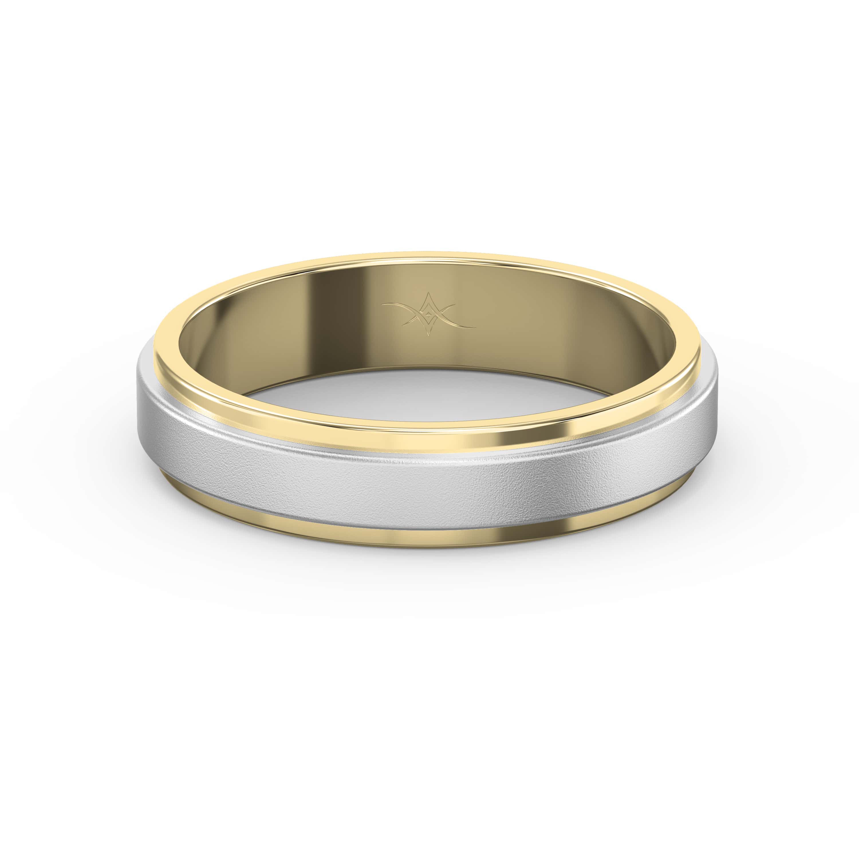 Two-Tone Wedding Band Crafted Entirely in Gold for Men